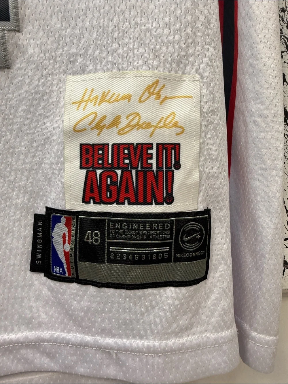 Nike Nba Jalen Green White Basketball Jersey with Red and Black H-Town Graphic - Picture 4 of 5